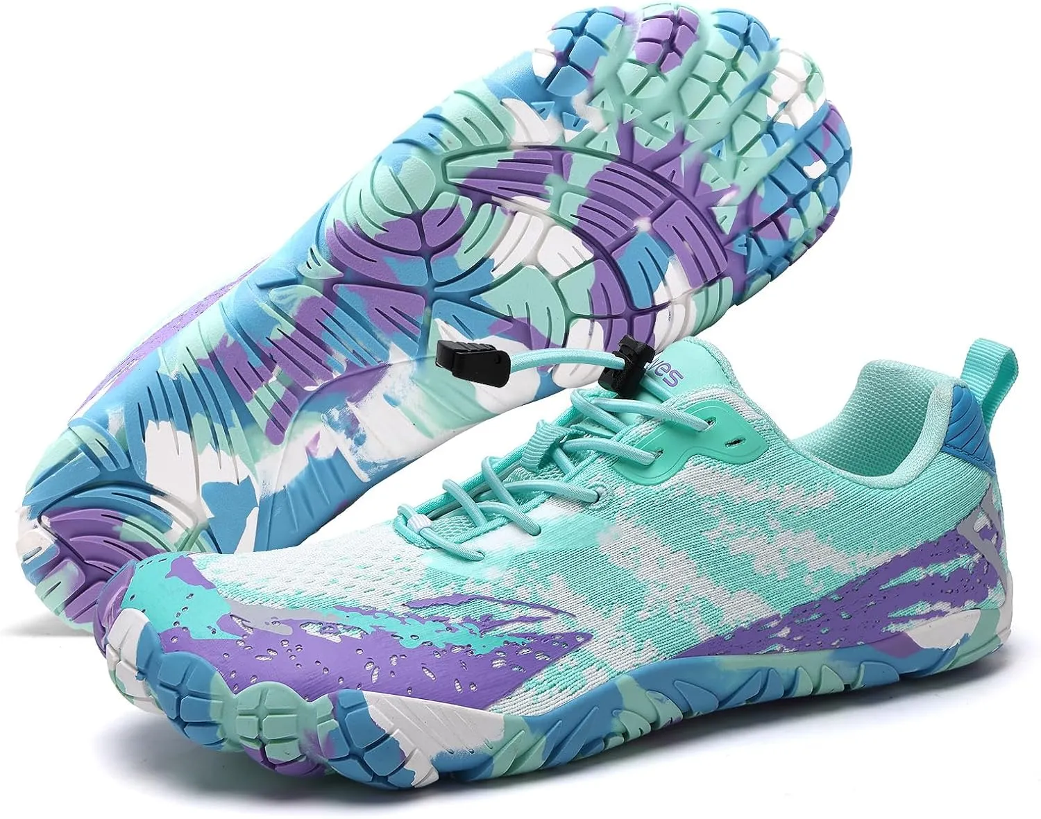 WateLves Barefoot Water Shoes for Women Men Wide Toe Quick-Dry Lightweight Mesh Breathable Aqua Shoes with Drainage Holes for Beach Swim Yoga Exercise Surf Pool Boat
