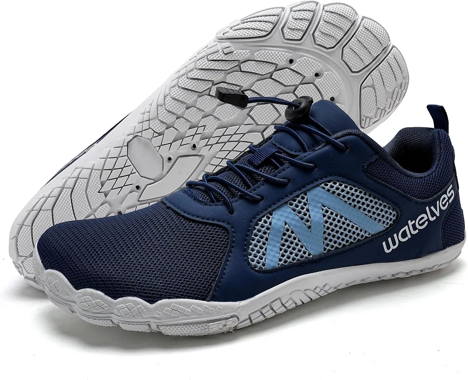 WateLves Barefoot Water Shoes for Women Men Wide Toe Quick-Dry Lightweight Mesh Breathable Aqua Shoes with Drainage Holes for Beach Swim Yoga Exercise Surf Pool Boat