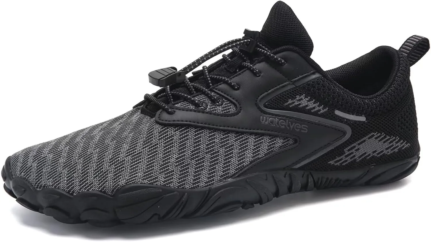 WateLves Water Shoes Mens Womens Beach Swim Shoes Quick-Dry Aqua Socks Pool Shoes for Surf Yoga Water Aerobics (05-Black, 45)
