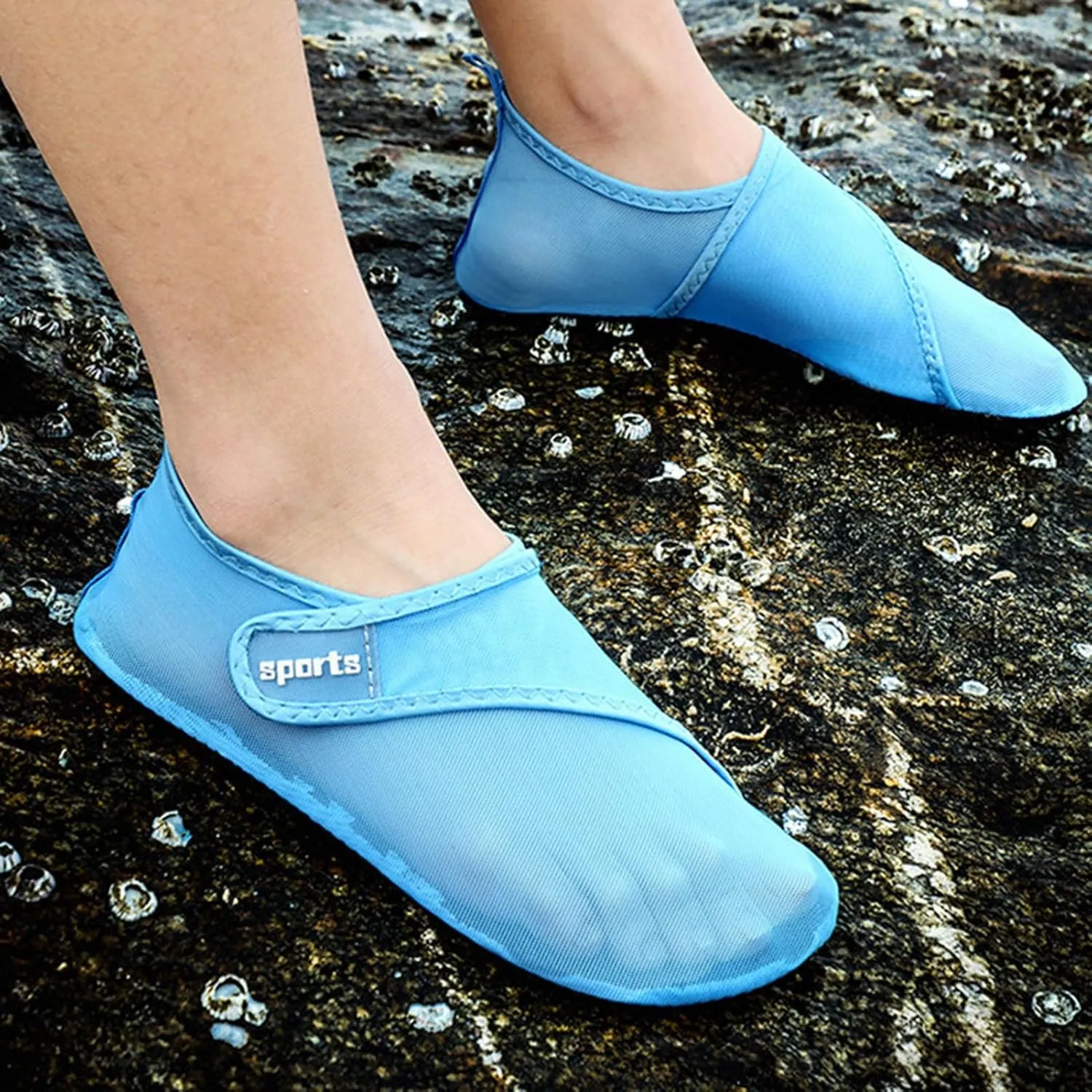 Water Shoes for Women Men, Wide Toe Quick Dry Hiking Barefoot Water Shoes, Drainage Holes Toe Guard for Swim Pool, Walking & Beach