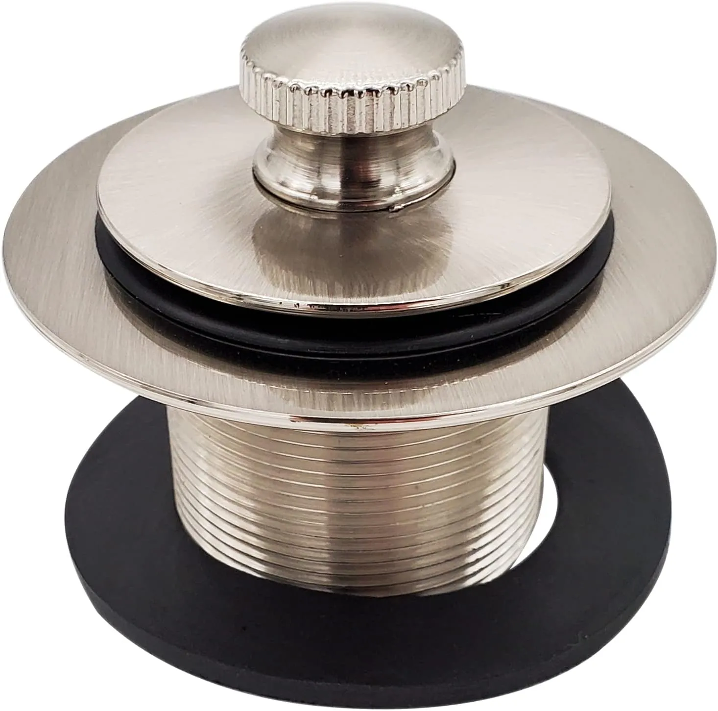 Westbrass D331-F-07 1-3/8-Inch NPSM Fine Thread Twist-and-Close Bath Drain Plug, Satin Nickel
