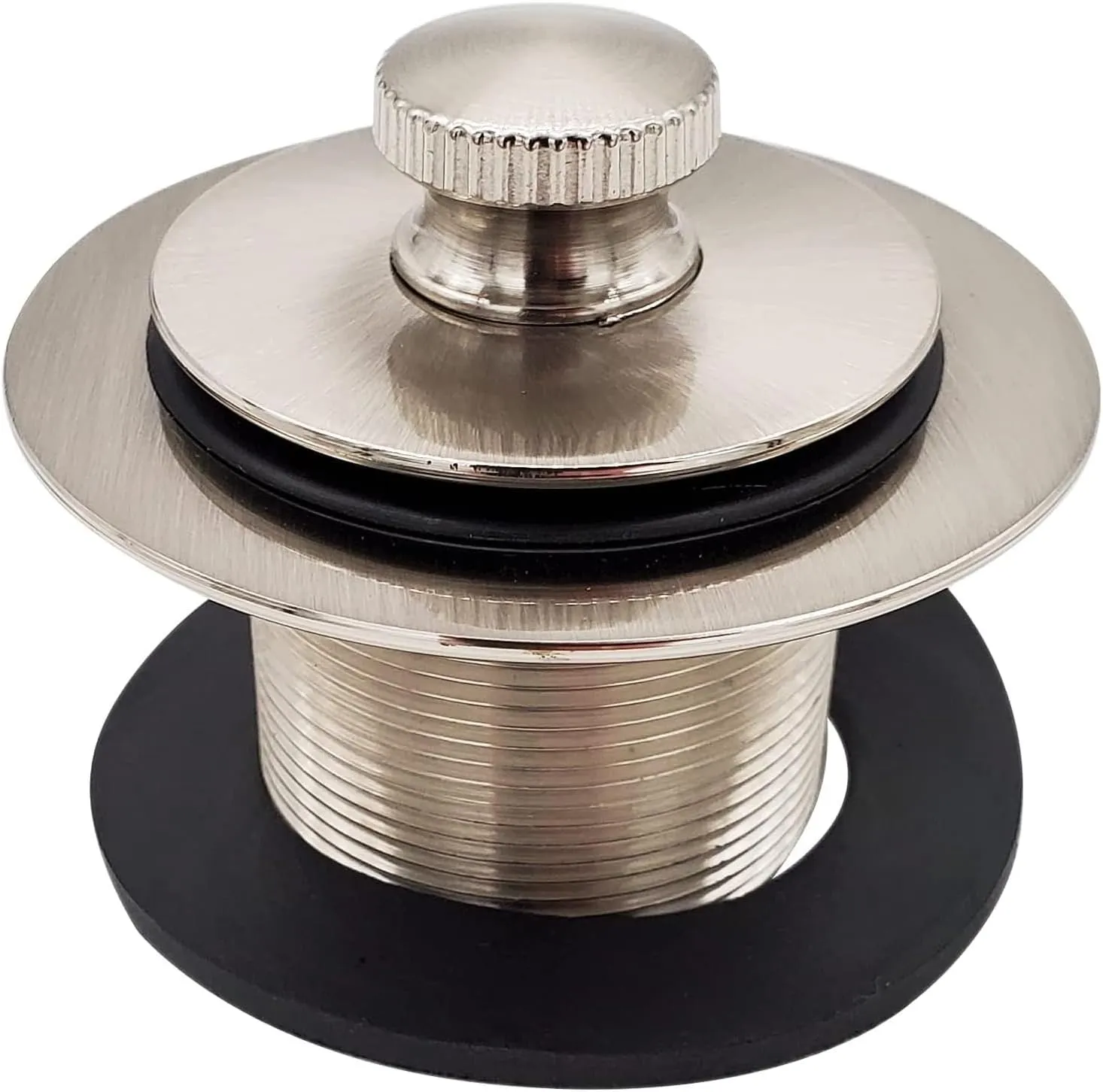 Westbrass D331-F-07 1-3/8-Inch NPSM Fine Thread Twist-and-Close Bath Drain Plug, Satin Nickel
