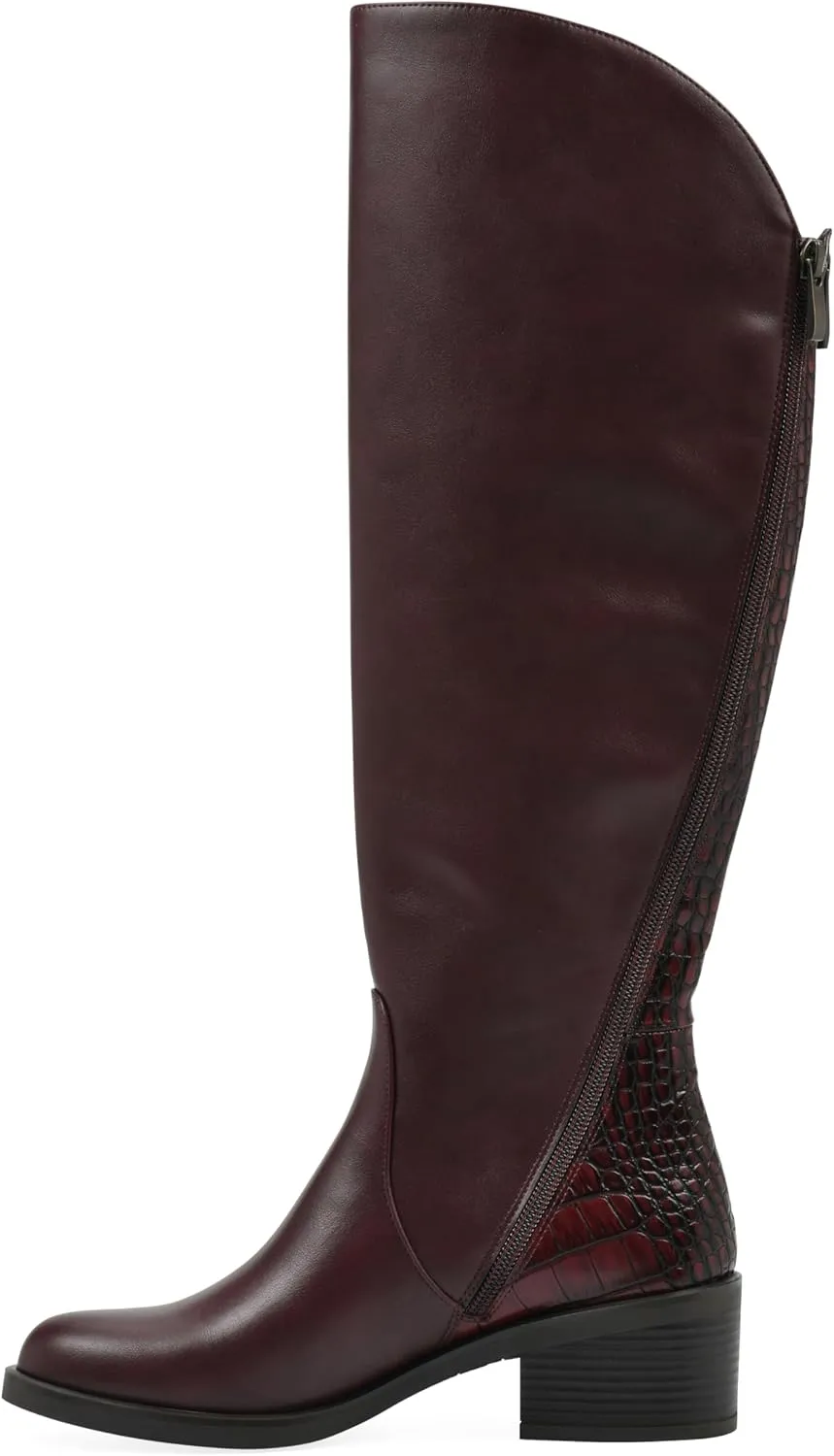 WHITE MOUNTAIN Women's Cushaw Block Heeled Tall Shaft Riding Boot