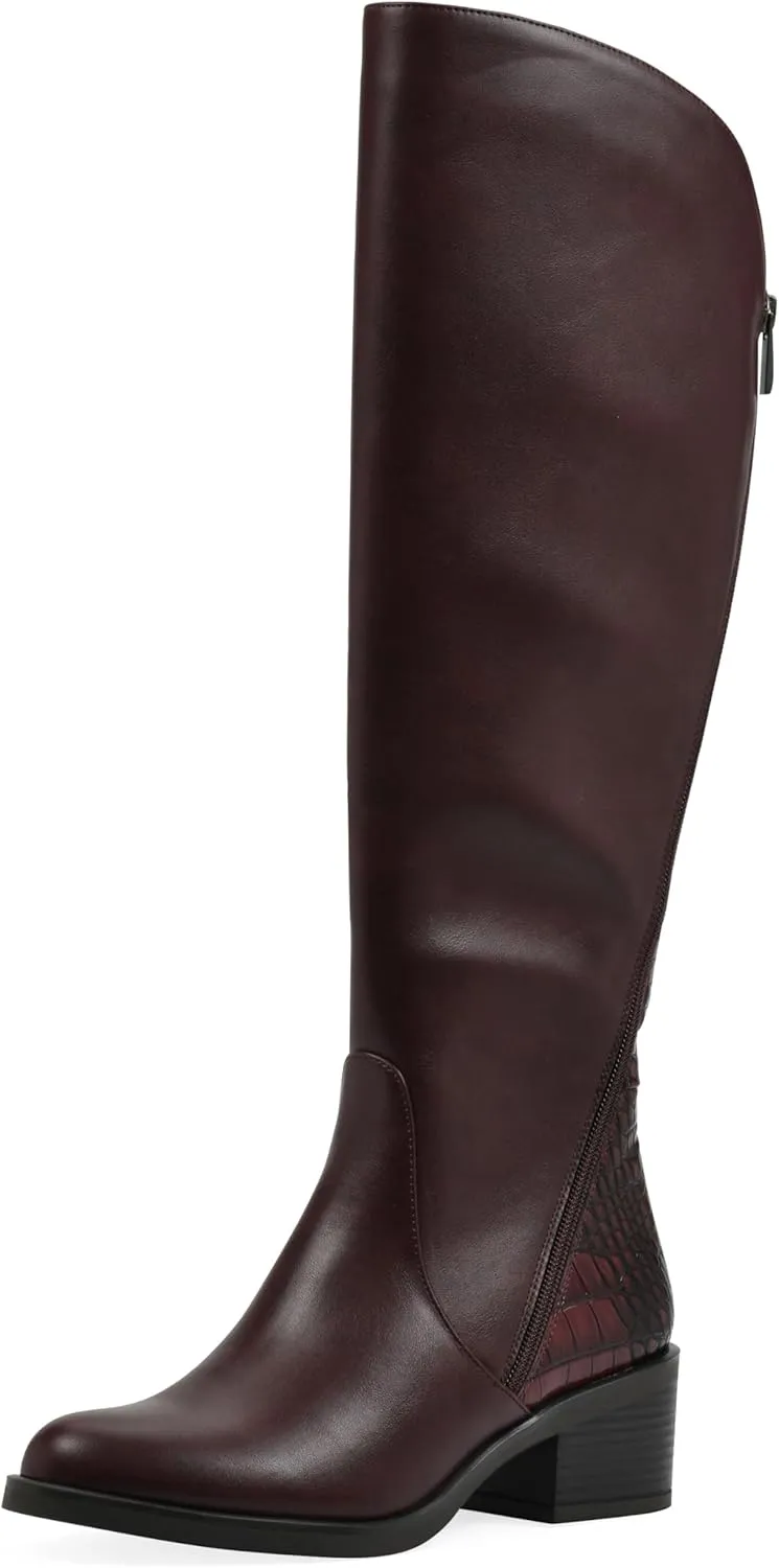 WHITE MOUNTAIN Women's Cushaw Block Heeled Tall Shaft Riding Boot
