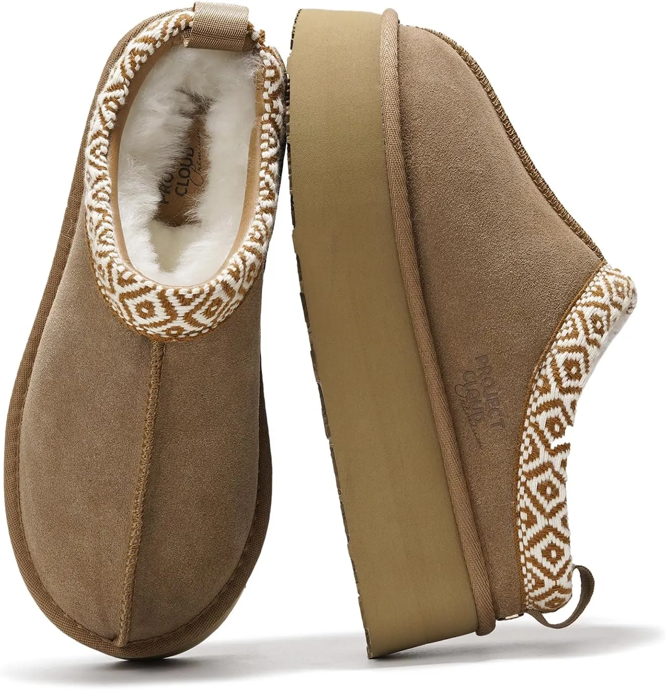 Women's Genuine Leather Platform Slippers - Memory Foam, Nonslip, by Project Cloud (Sayre)