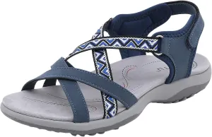 Womens Hiking Sandal Sport Sandal Straps With Adjustable Hooks Arch Support Beach Vacation Casual Camping
