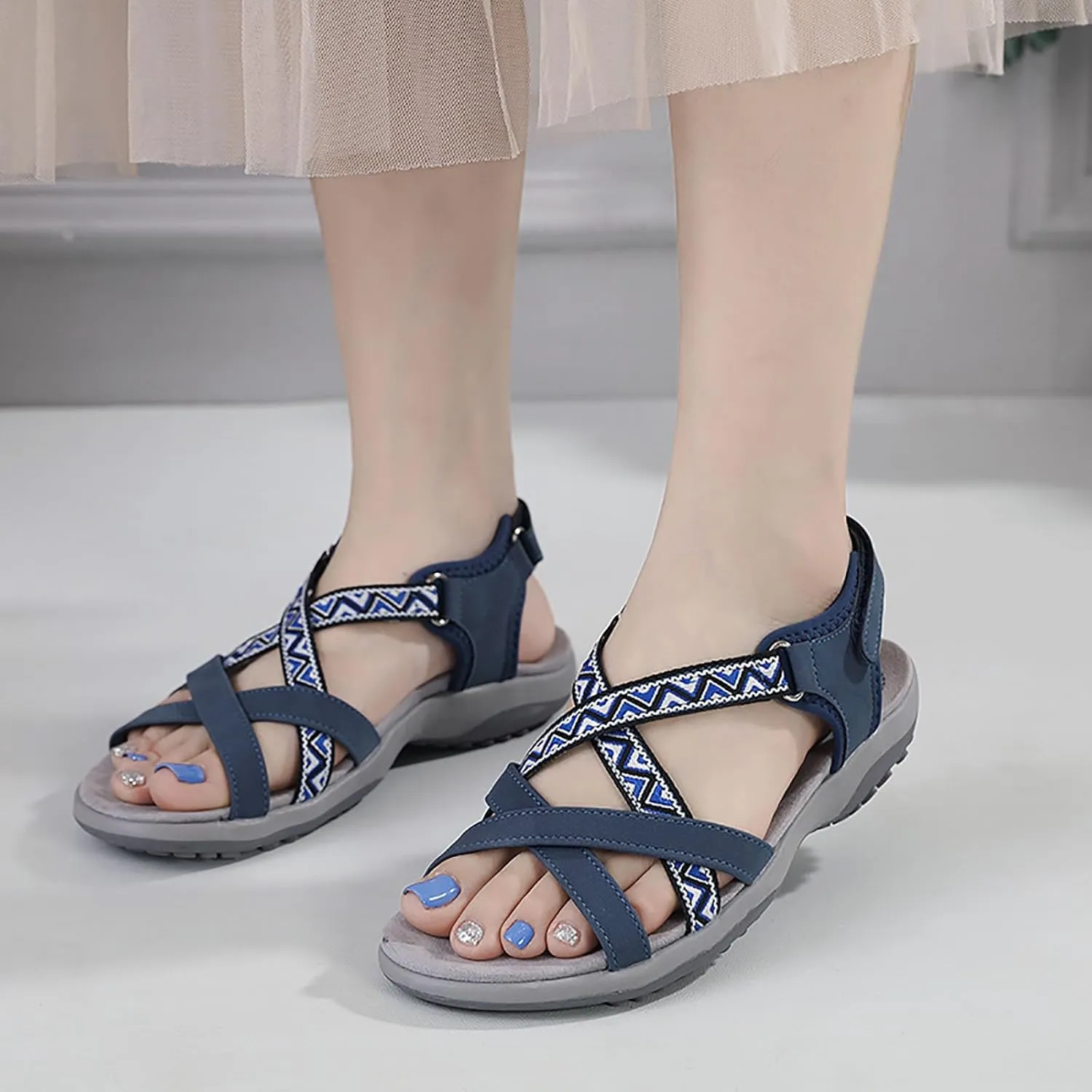 Womens Hiking Sandal Sport Sandal Straps With Adjustable Hooks Arch Support Beach Vacation Casual Camping