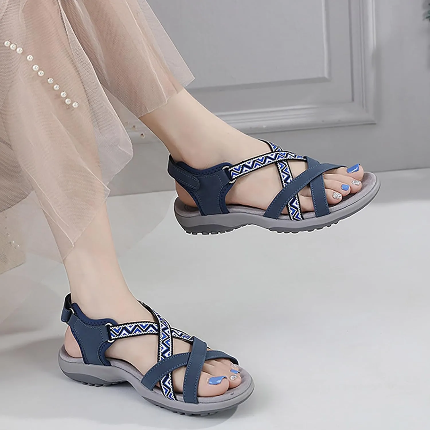 Womens Hiking Sandal Sport Sandal Straps With Adjustable Hooks Arch Support Beach Vacation Casual Camping