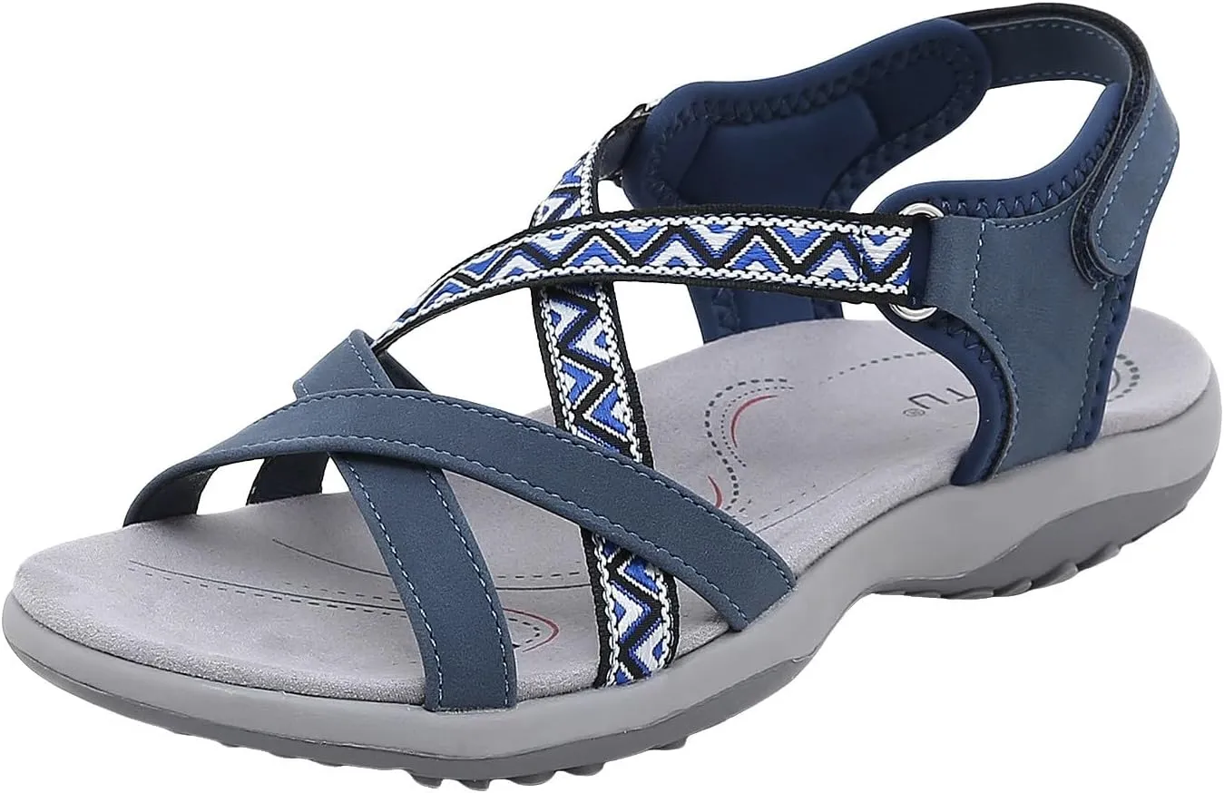 Womens Hiking Sandal Sport Sandal Straps With Adjustable Hooks Arch Support Beach Vacation Casual Camping