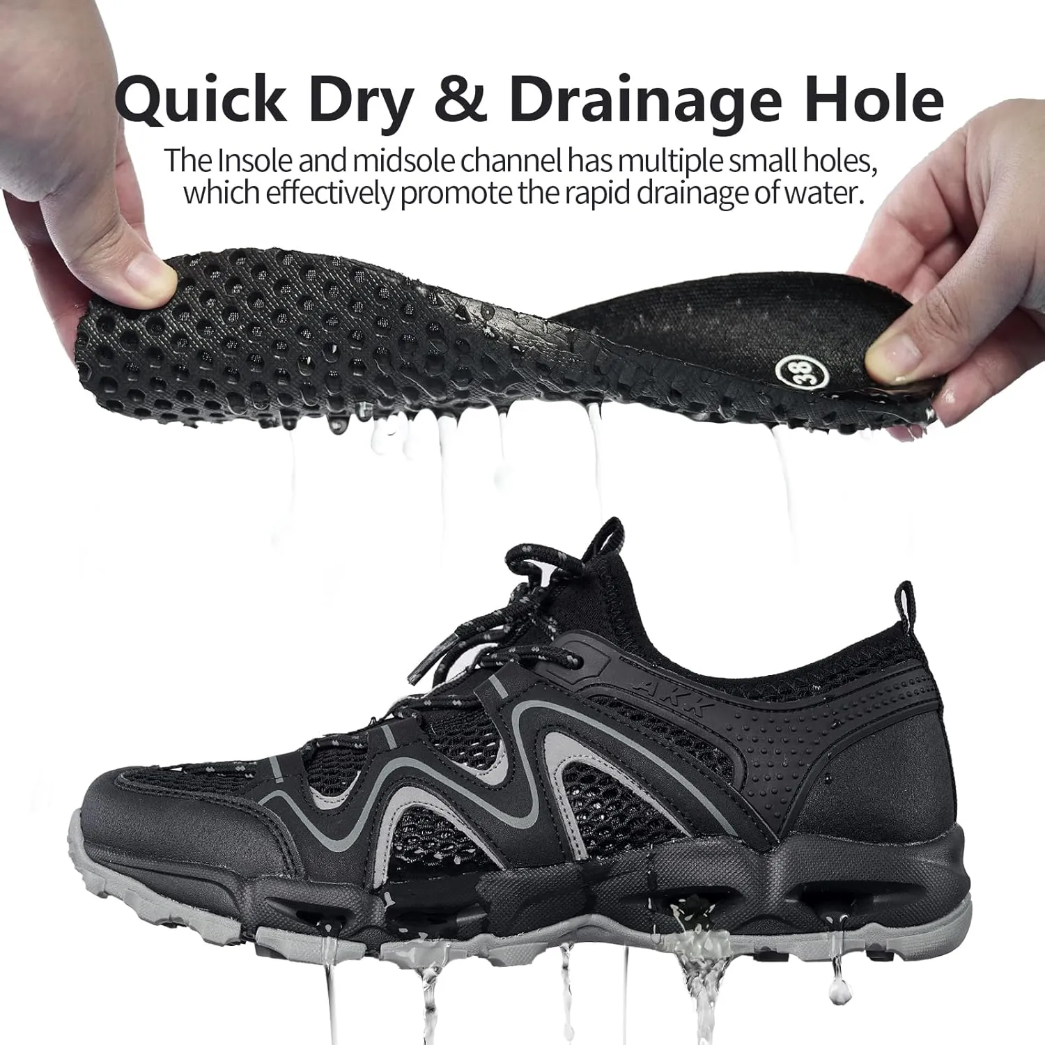 Womens Hiking Water Shoes - Multi-Purpose Quick Dry Sneakers Non Slip & Lightweight & Breathable for Outdoor Sport Travel Walking Tour Swim Beach