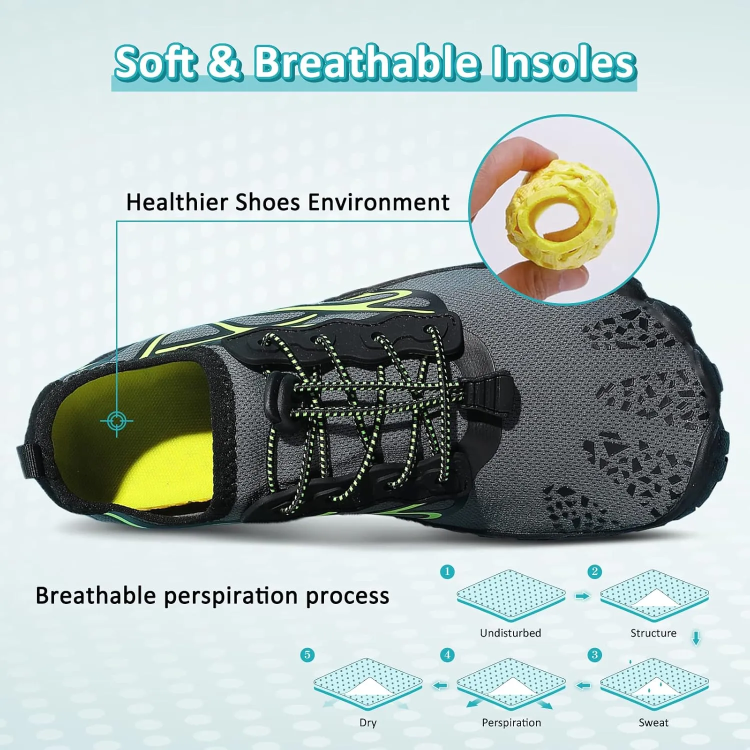 ziitop Water Shoes for Men Women Beach Barefoot Swim Rock Climbing Pool Shoes Socks, Anti-Slip Breathable Quick Dry Lightweight Slip-on, Outdoor Sport Hiking Walking Boating Fishing Diving Surfing