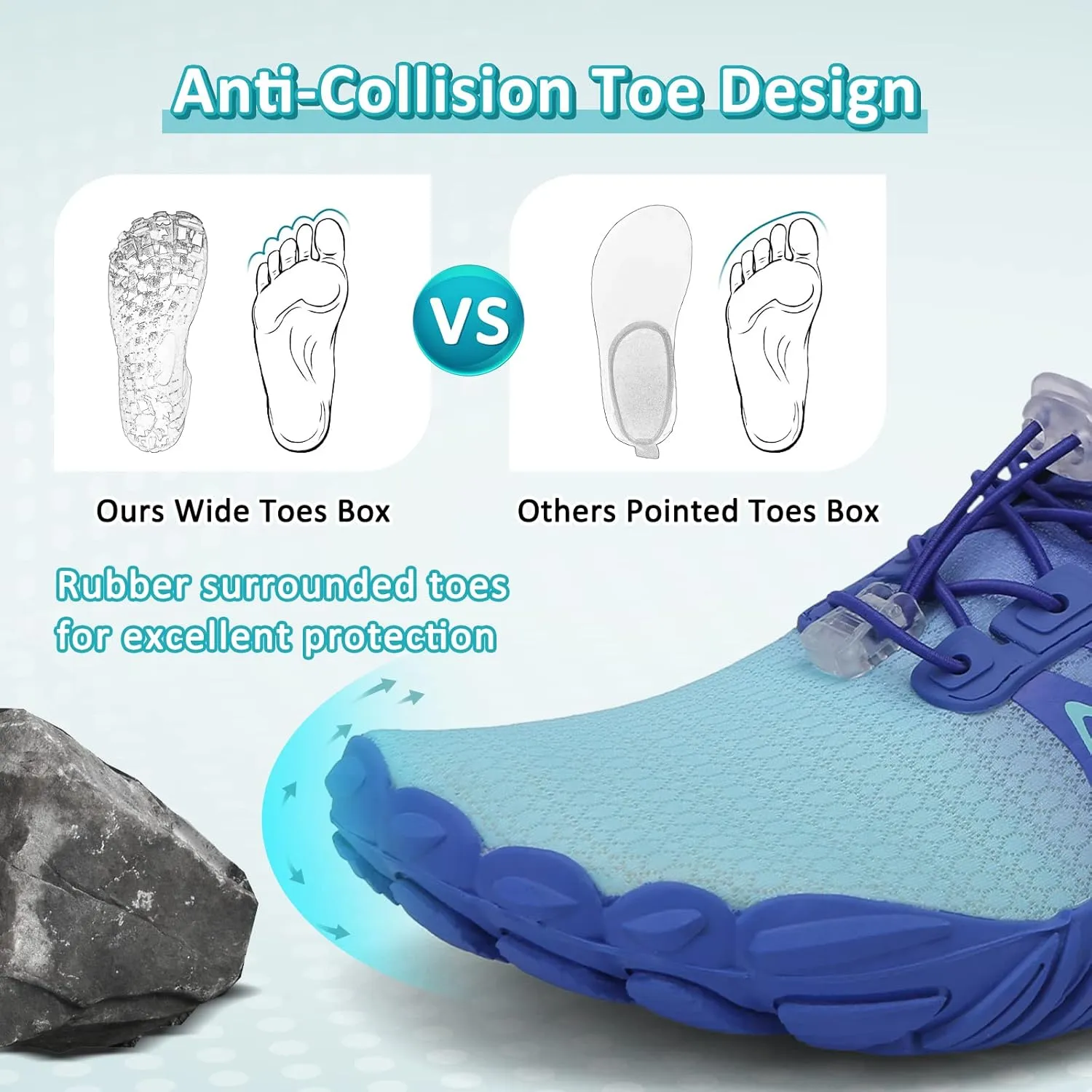 ziitop Water Shoes for Men Women Beach Barefoot Swim Rock Climbing Pool Shoes Socks, Anti-Slip Breathable Quick Dry Lightweight Slip-on, Outdoor Sport Hiking Walking Boating Fishing Diving Surfing