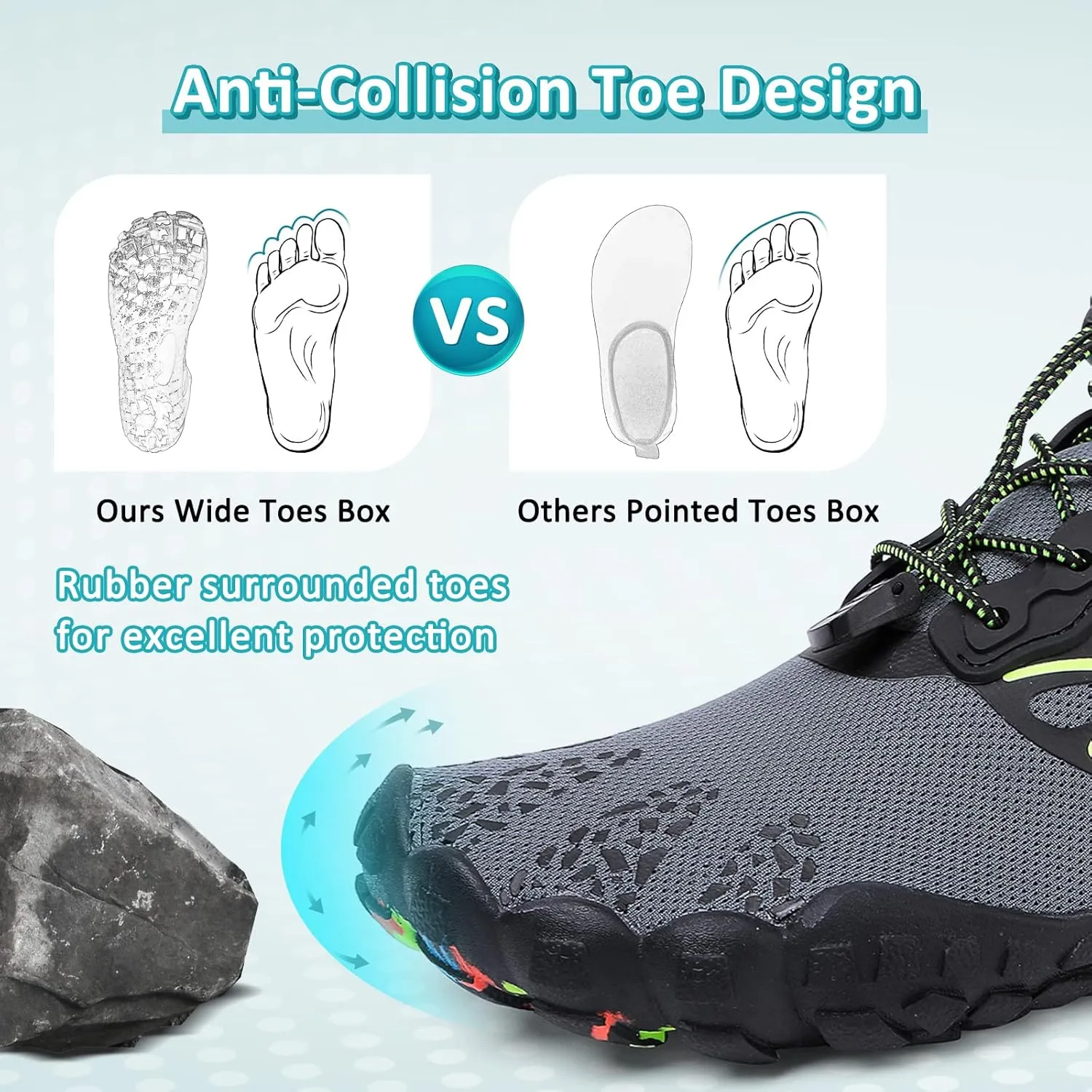 ziitop Water Shoes for Men Women Beach Barefoot Swim Rock Climbing Pool Shoes Socks, Anti-Slip Breathable Quick Dry Lightweight Slip-on, Outdoor Sport Hiking Walking Boating Fishing Diving Surfing