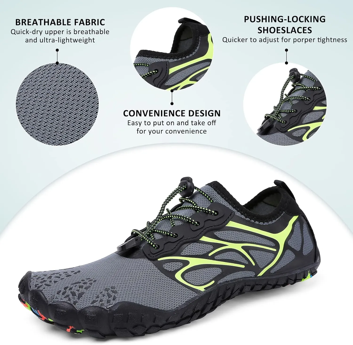 ziitop Water Shoes for Men Women Beach Barefoot Swim Rock Climbing Pool Shoes Socks, Anti-Slip Breathable Quick Dry Lightweight Slip-on, Outdoor Sport Hiking Walking Boating Fishing Diving Surfing