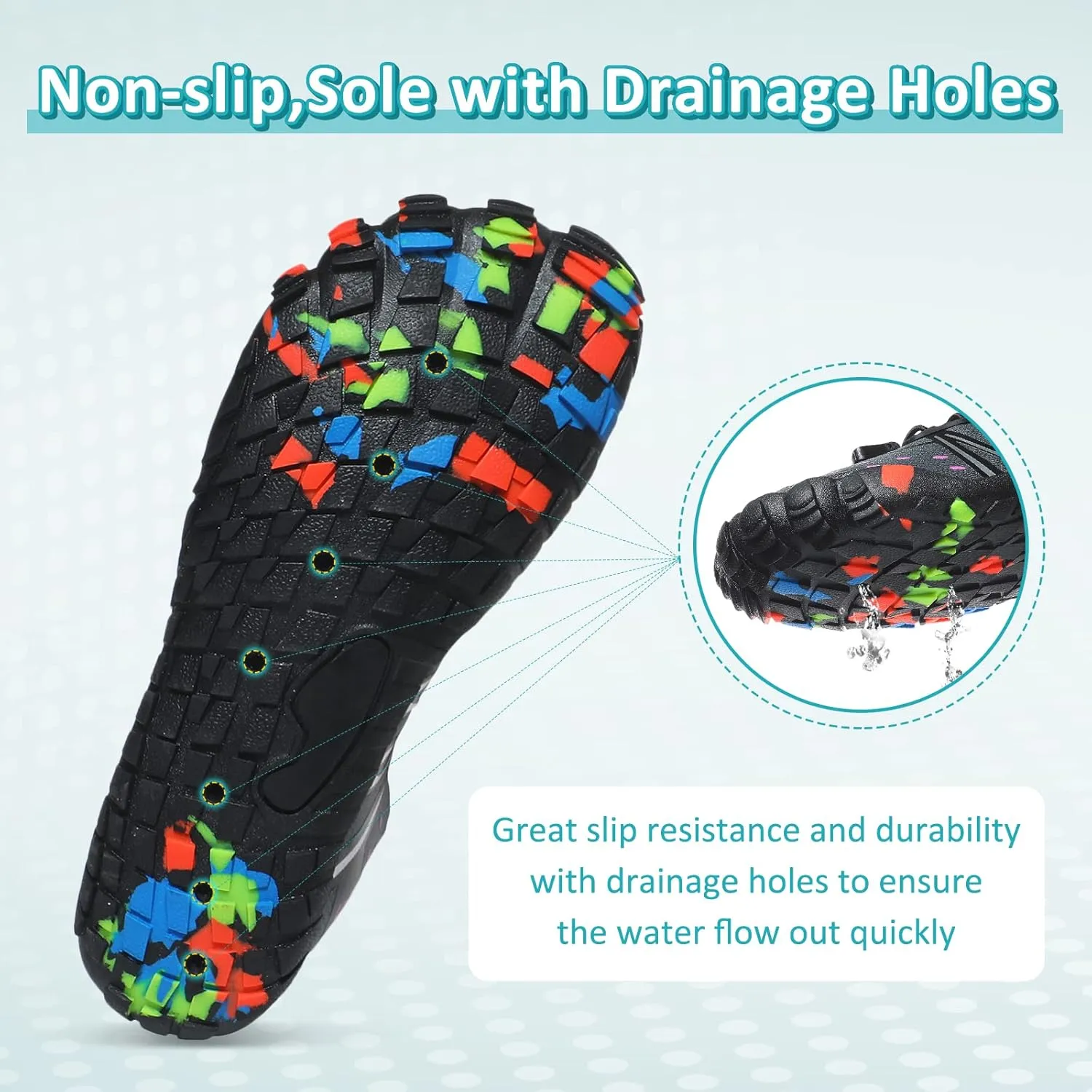 ziitop Water Shoes for Men Women Beach Barefoot Swim Rock Climbing Pool Shoes Socks, Anti-Slip Breathable Quick Dry Lightweight Slip-on, Outdoor Sport Hiking Walking Boating Fishing Diving Surfing