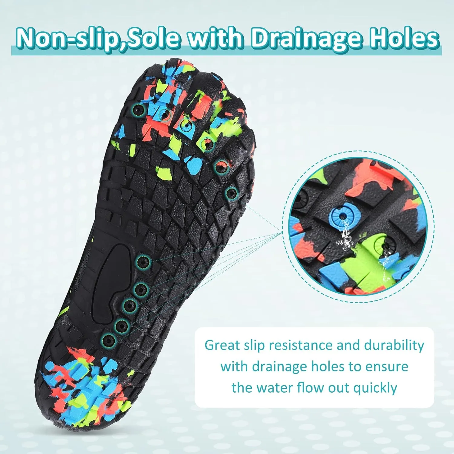 ziitop Water Shoes for Men Women Beach Barefoot Swim Rock Climbing Pool Shoes Socks, Anti-Slip Breathable Quick Dry Lightweight Slip-on, Outdoor Sport Hiking Walking Boating Fishing Diving Surfing